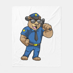 Manta Polar Oso como oficial de policía con bastón
