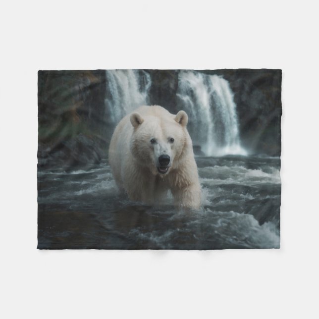 Manta Polar Oso de espíritu blanco (Frente (Horizontal))