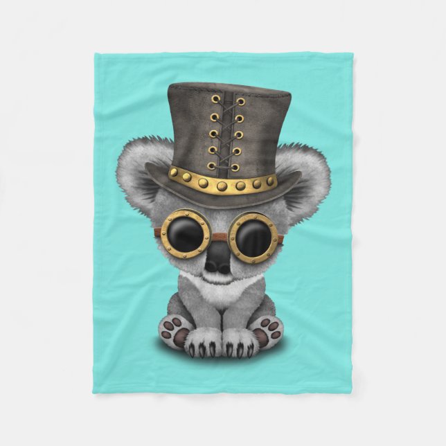 Manta Polar Oso de koala lindo del bebé de Steampunk (Anverso)