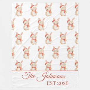 Manta Polar Oso de Navidad personalizado