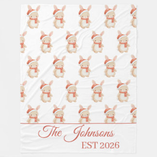 Manta Polar Oso de Navidad personalizado