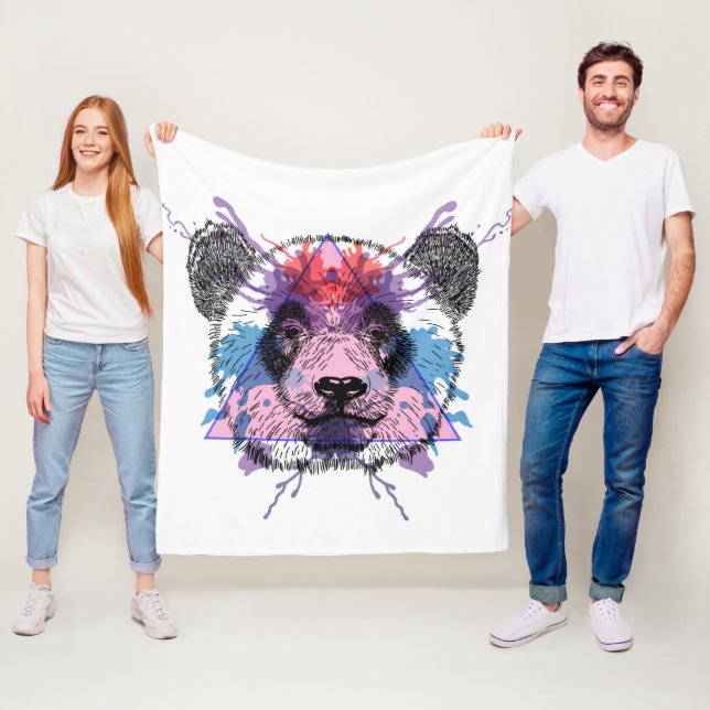 Manta Polar Oso de panda geométrico (In situ)