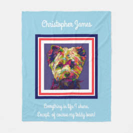 Manta Polar Oso de peluche pintado (con poema), personalizado