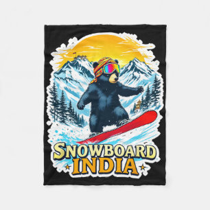 Manta Polar Oso De Snowboard En La Escenaria India
