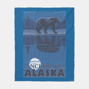 Manta Polar Oso en claro de luna - Anchorage, Alaska