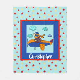 Manta Polar Oso en el avión, niño lindo y personalizado