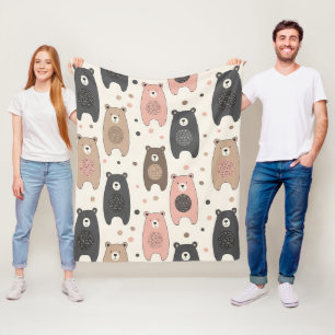 Manta Polar Oso Lindo - Suave Bosque Pastel (1)