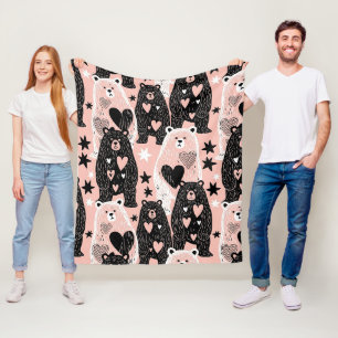 Manta Polar Oso Lindo - Suave Bosque Pastel (4)