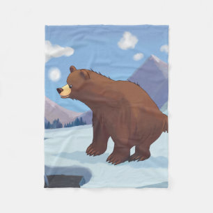 Manta Polar Oso marrón en las montañas