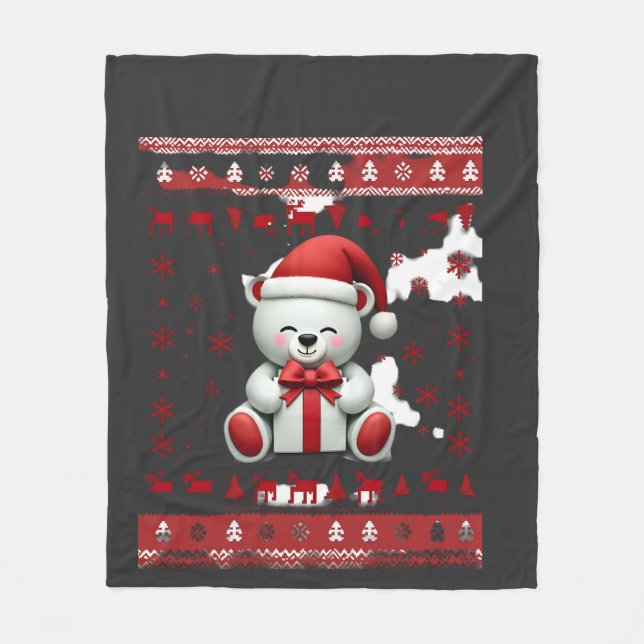 Manta Polar Oso Navidad Navidad (5) (Anverso)
