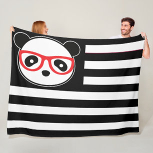 Manta Polar Oso Panda Bandera Americana Tema Bandera de EE. UU