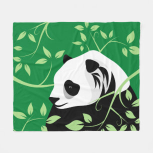 Manta Polar Oso panda gigante entre hojas