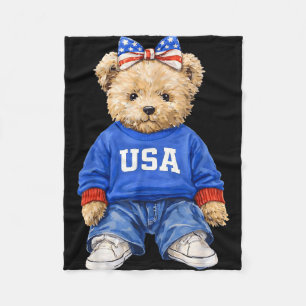 Manta Polar Oso patriótico lindo usa 4 de julio americano