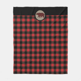 Manta Polar Oso rojo negro de búfalo