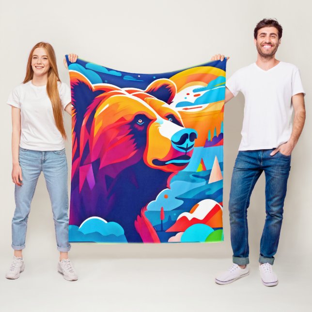 Manta Polar Oso vibrante, escena lunar (In situ)