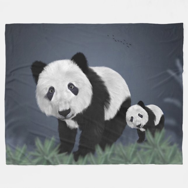 Manta Polar Osos Panda (Frente (Horizontal))