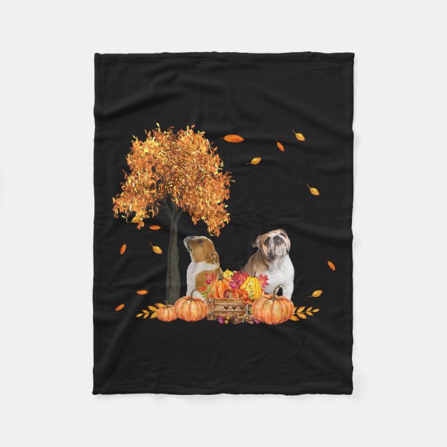 Manta Polar Otoño Leaf otoño Perro Perro Lover Halloween Acció (Anverso)