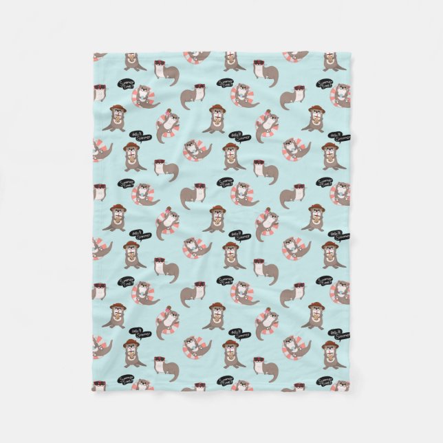 Manta Polar Otter Pups Fleece Blanket (Anverso)
