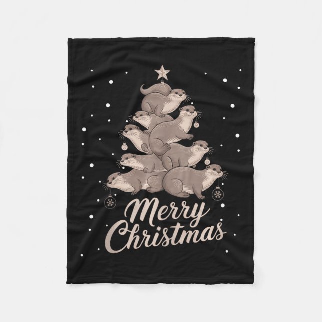 Manta Polar Otter Xmas Tree Otter Christmas Tree (Anverso)