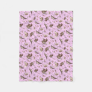 Manta Polar Otters en rosa