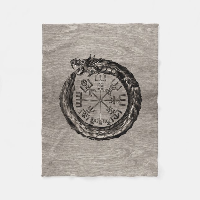 Manta Polar Ouroboros con Vegvisir (Anverso)