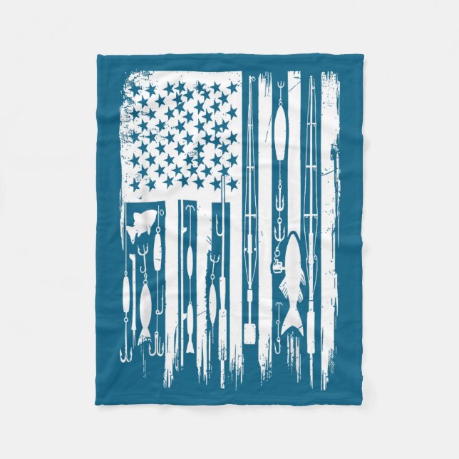 Manta Polar Outdoor Fishing American Flag Fisherman Fish Lover (Anverso)