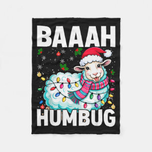 Manta Polar Oveja Bah Humbug Luces de Navidad Divertidas Anti