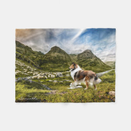 Manta Polar Oveja de pastoreo Sable Rough Collie - Personaliza
