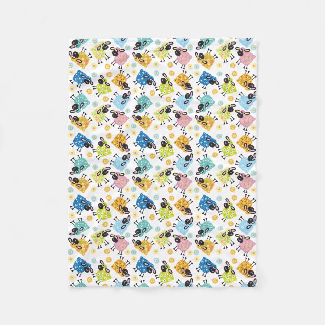 Manta Polar ovejas decorativas (Anverso)