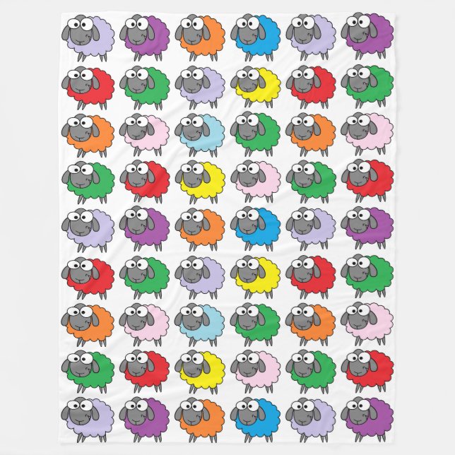 Manta Polar Ovejas del arco iris (Anverso)