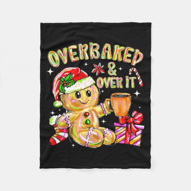 Manta Polar Overbaked And Over It Xmas Cookies Baking Gingerbr (Anverso)