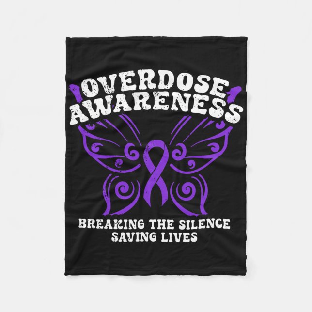 Manta Polar Overdose Awareness Purple Ribbon Drug Addiction 10 (Anverso)