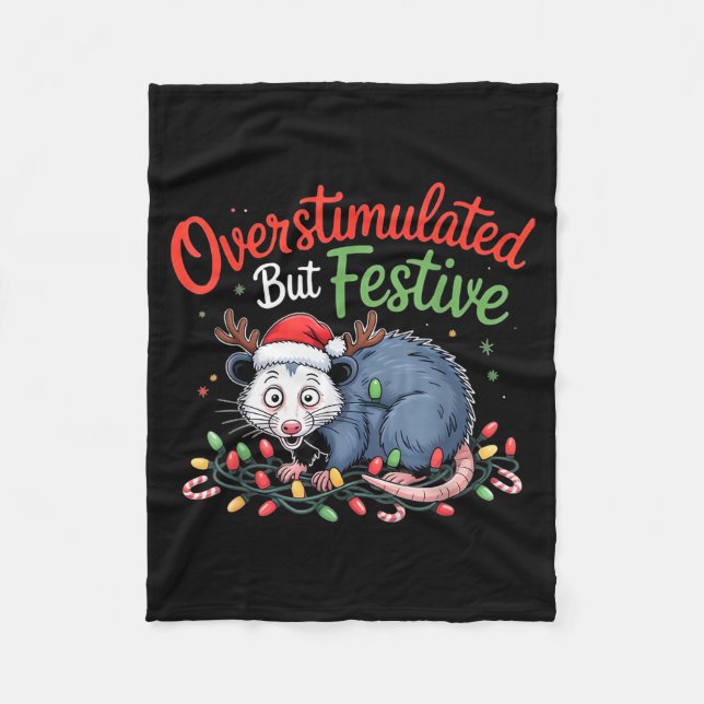 Manta Polar Overstimulated But Festive Funny Christmas Ossum U (Anverso)