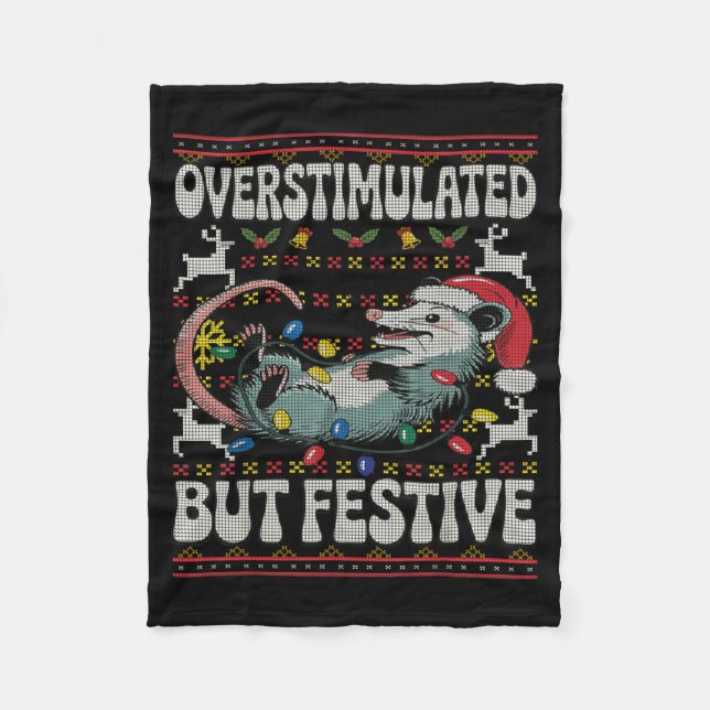 Manta Polar Overstimulated But Festive Ossum Christmas Ugly Sw (Anverso)
