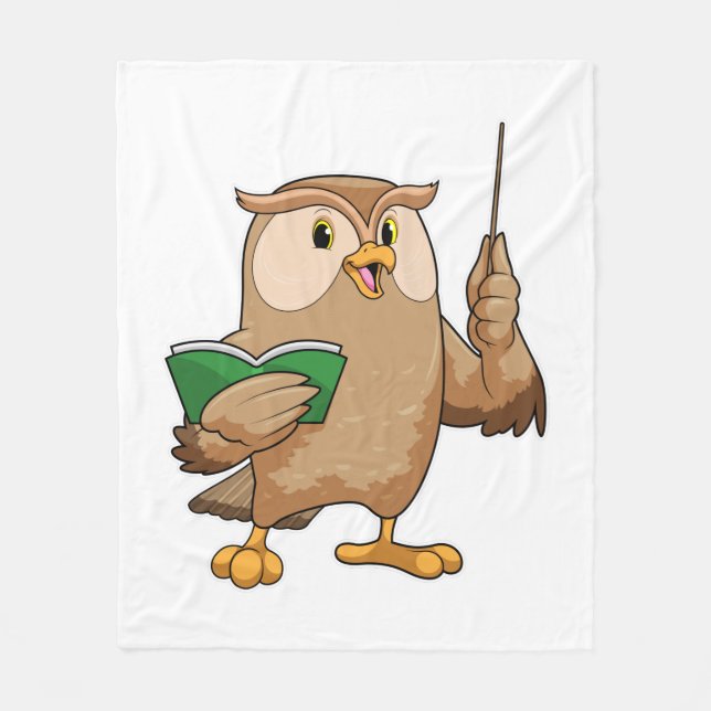 Manta Polar Owl como profesor con libro y puntero (Anverso)