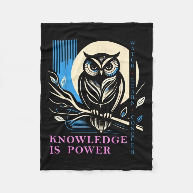 Manta Polar Owl - Knowledge Is Wer - Wisdom Owl Design  (Anverso)