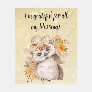 Manta Polar owl Thanksgiving Decor Fall Farmhouse