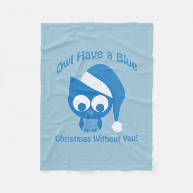 Manta Polar Owl tiene Navidades azules sin ti (Anverso)