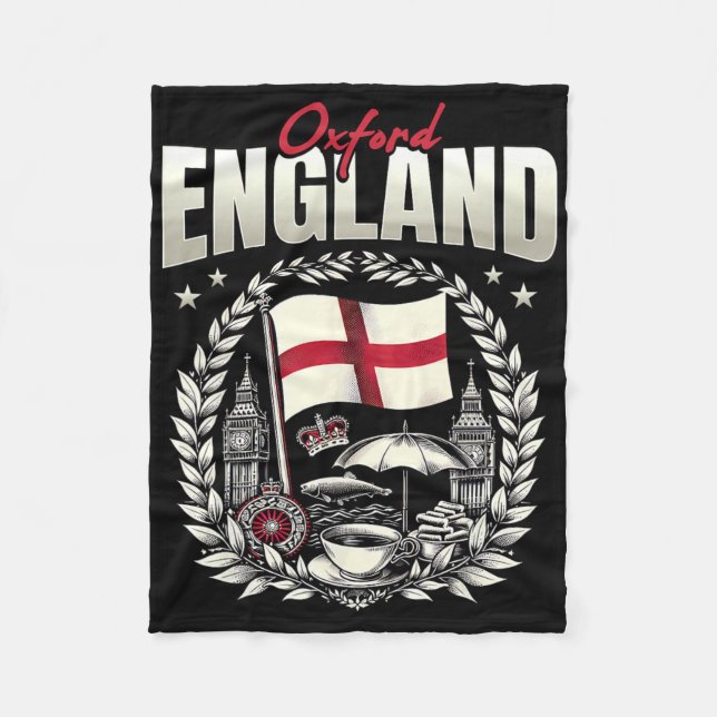 Manta Polar Oxford England Flag Souvenir Oxford Vacation  (Anverso)