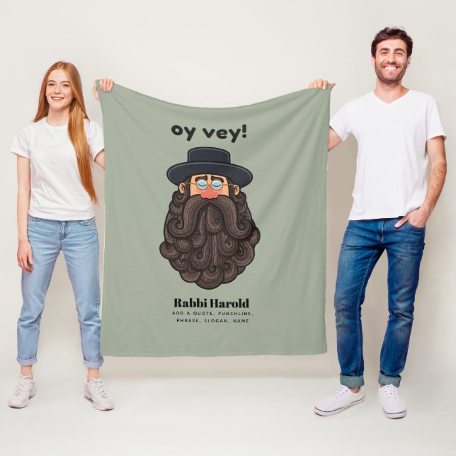 Manta Polar ¡OYE VEY! Gracioso RABBI Peronalizado (In situ)