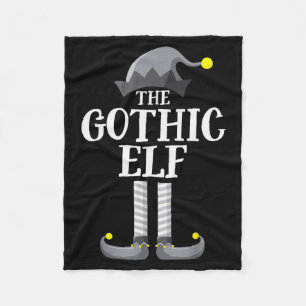 Manta Polar P de Navidad para grupo familiar de Elfo Negro Gót