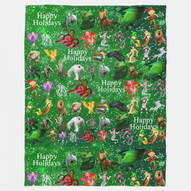 Manta Polar P es para Phoenix Navidades Blanket (Verde) (Anverso)