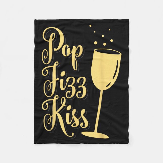 Manta Polar P Fizz Kiss Funny New Years Eve Wine Champagne  (Anverso)