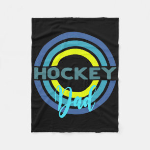 Manta Polar Padre de hockey con círculos de hockey modernos 