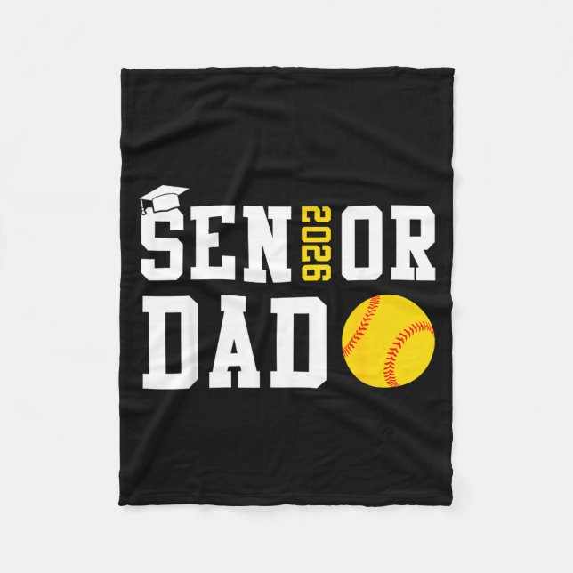 Manta Polar Padre de último año 2026 Softbol Graduación Clase  (Anverso)