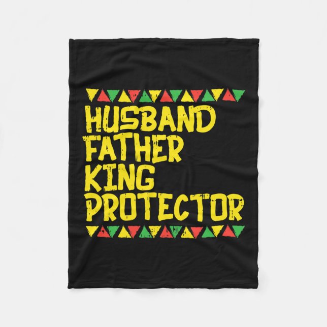 Manta Polar Padre esposo Rey Protector Kente Negro Africano (Anverso)