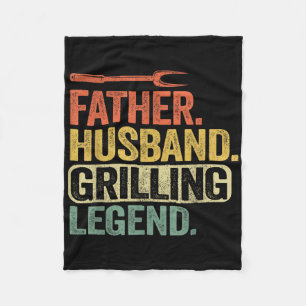 Manta Polar Padre Marido Grilling Legend Barbecue Gracioso Cer