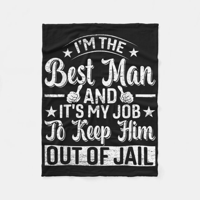 Manta Polar Padrino de Boda Amigos del Novio Divertido Despedi (Anverso)