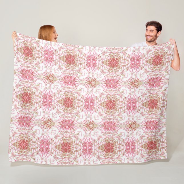 Manta Polar Pág blanco rosado ornamental femenino romántico si (In situ)