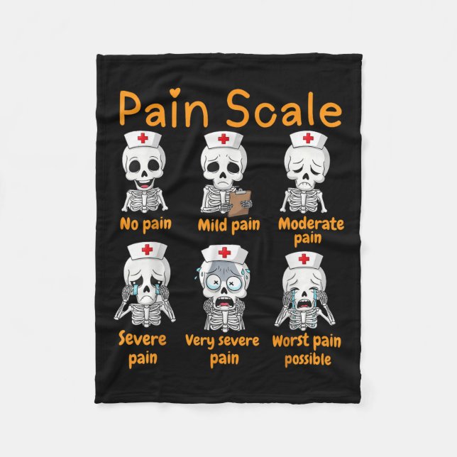 Manta Polar Pain Scale Cute Nurse Skeleton Halloween Trauma Fu (Anverso)